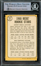 Johnny Bench Autographed 1968 Topps Rookie Card #247 Cincinnati Reds Beckett BAS #14862532