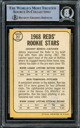 Johnny Bench Autographed 1968 Topps Rookie Card #247 Cincinnati Reds Beckett BAS #14862510