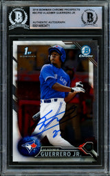 Vladimir Guerrero Jr. Autographed 2016 Bowman Chrome Prospects Rookie Card #BCP55 Toronto Blue Jays Beckett BAS #14863471