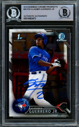 Vladimir Guerrero Jr. Autographed 2016 Bowman Chrome Prospects Rookie Card #BCP55 Toronto Blue Jays Beckett BAS #14863473