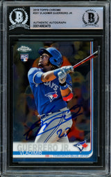 Vladimir Guerrero Jr. Autographed 2019 Topps Chrome Rookie Card #201 Toronto Blue Jays Beckett BAS #14863479