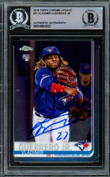 Vladimir Guerrero Jr. Autographed 2019 Topps Chrome Update Rookie Card #21 Toronto Blue Jays Beckett BAS #14863523