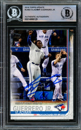 Vladimir Guerrero Jr. Autographed 2019 Topps Update Rookie Card #US62 Toronto Blue Jays (Smudged) Beckett BAS #14866129