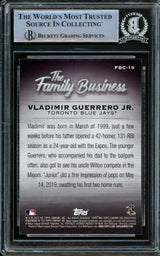 Vladimir Guerrero Jr. Autographed 2019 Topps Chrome Family Business Rookie Card #FBC-19 Toronto Blue Jays Beckett BAS #14866203
