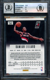 Damian Lillard Autographed 2012-13 Panini Prizm Rookie Card #245 Portland Trail Blazers BGS 9 Auto Grade Gem Mint 10 Beckett BAS #14323928