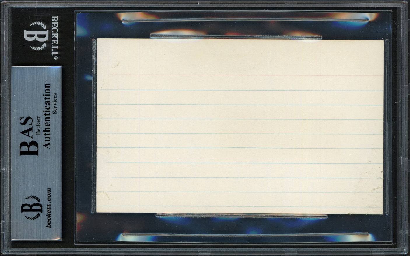 Ford Frick Autographed 3x5 Index Card Commissioner Beckett BAS #14613352