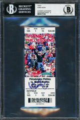 Ichiro Suzuki Autographed October 4th, 2015 MLB Pitching Debut Ticket Seattle Mariners Auto Grade Gem Mint 10 Beckett BAS #16173156