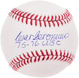 Cesar Geronimo Autographed Official MLB Baseball Cincinnati Reds "75-76 WSC" Beckett BAS Witness Stock #209352