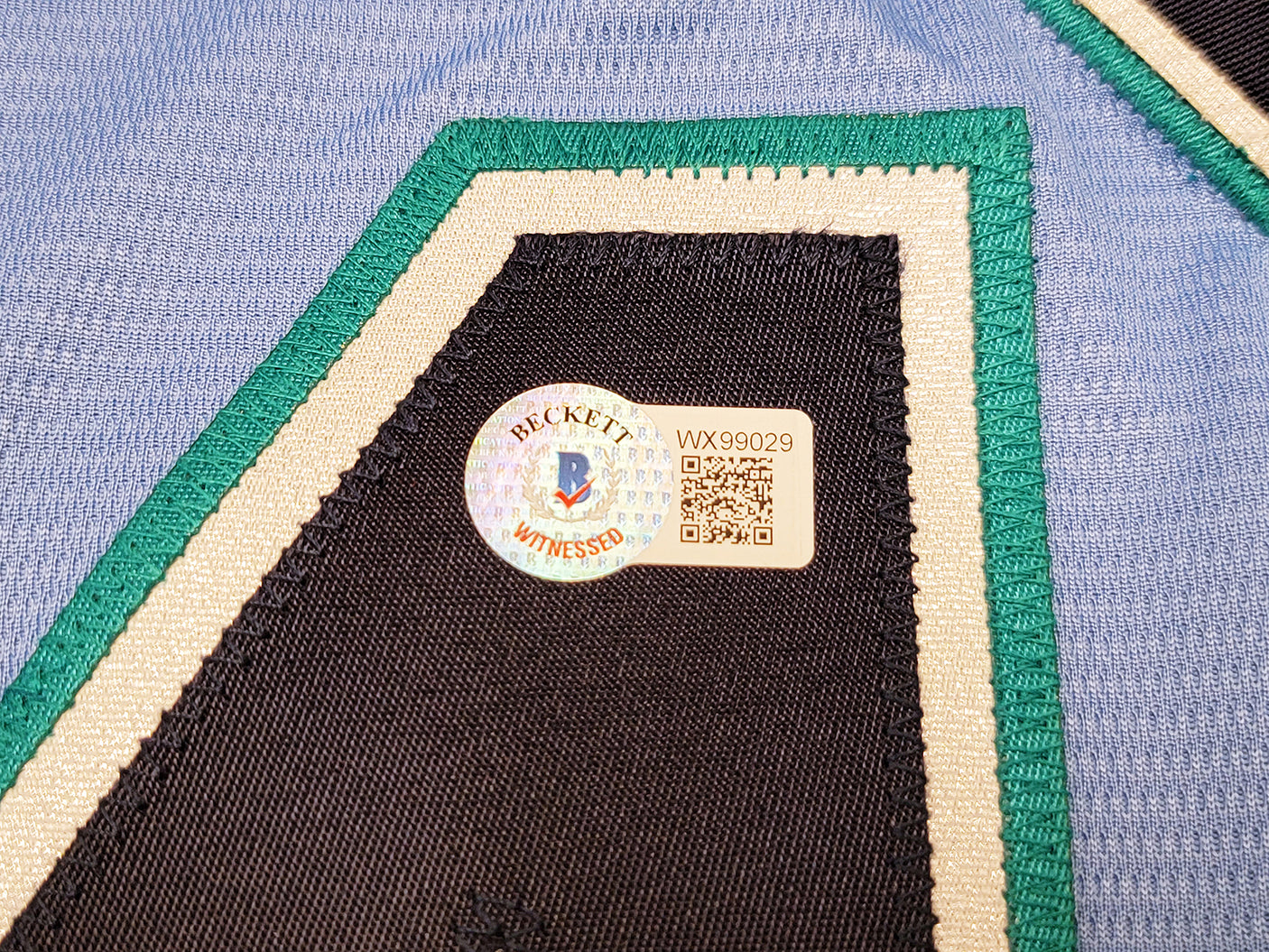 Seattle Mariners Julio Rodriguez Autographed Light Blue Nike Spring Training Jersey Size L Beckett BAS Witness Stock #210098