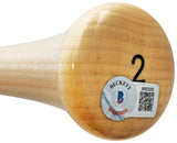 Marcus Semien Autographed Black/White Marucci Player Model Bat Texas Rangers "23 WS Champs" Beckett BAS Witness Stock #221359