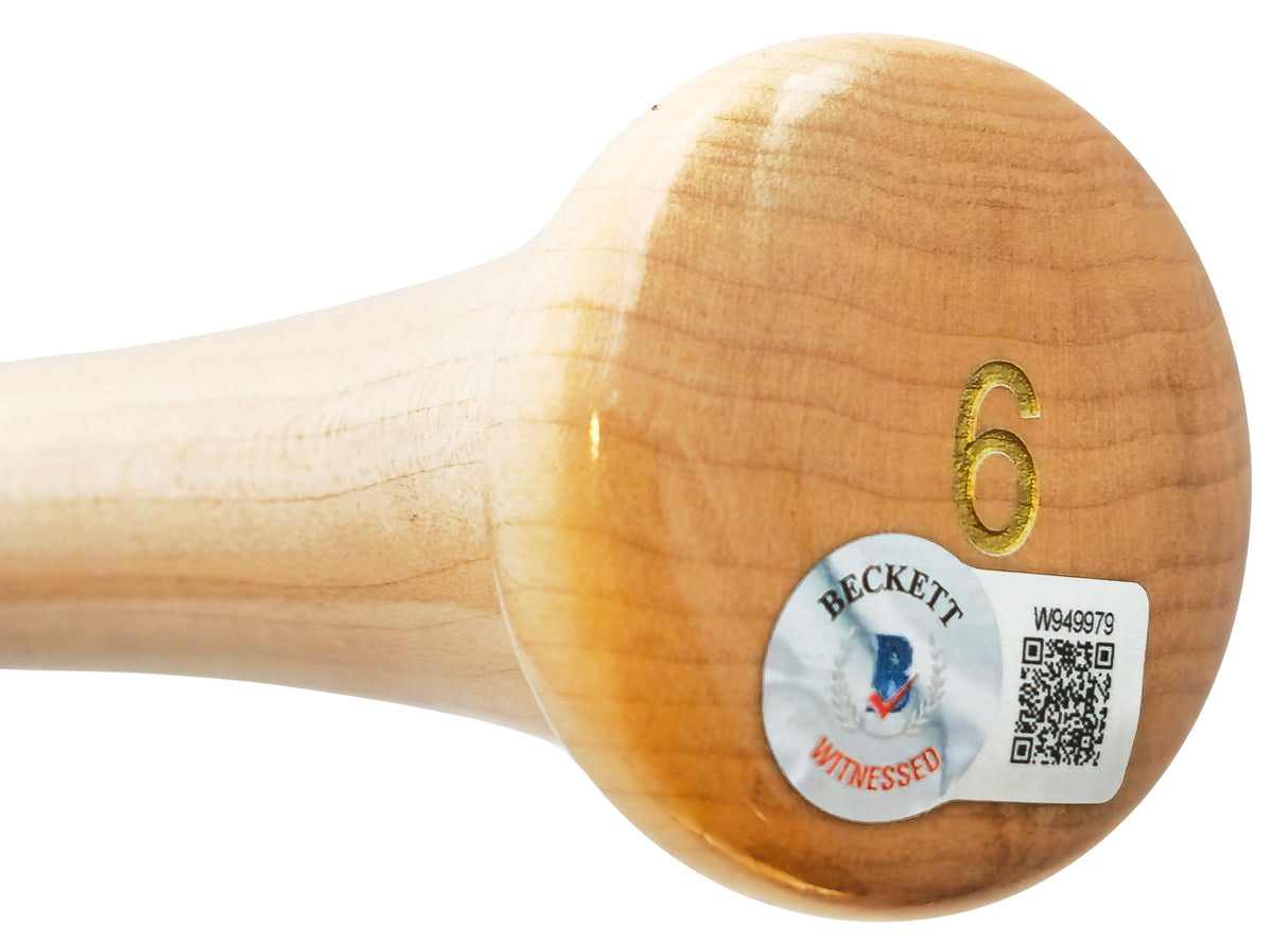 Josh Jung Autographed Blonde Marucci Player Model Bat Texas Rangers "1st MLB HR 9/9/22" Beckett BAS Witness Stock #221360