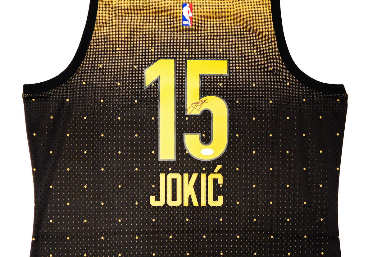 Denver Nuggets Nikola Jokic Autographed Black Authentic Mitchell & Ness HWC Swingman 2016 All Star Game World Jersey Size XL JSA Stock #221499