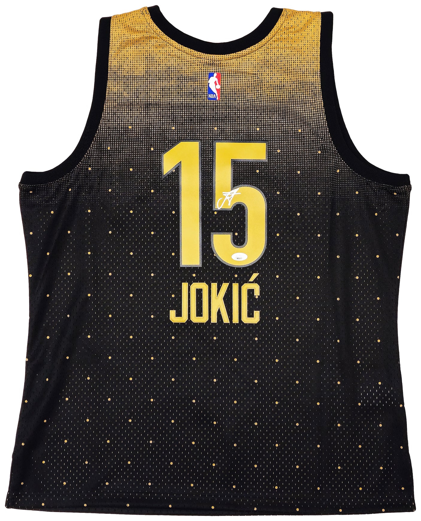 Denver Nuggets Nikola Jokic Autographed Black Authentic Mitchell & Ness HWC Swingman 2016 All Star Game World Jersey Size XL JSA Stock #221502