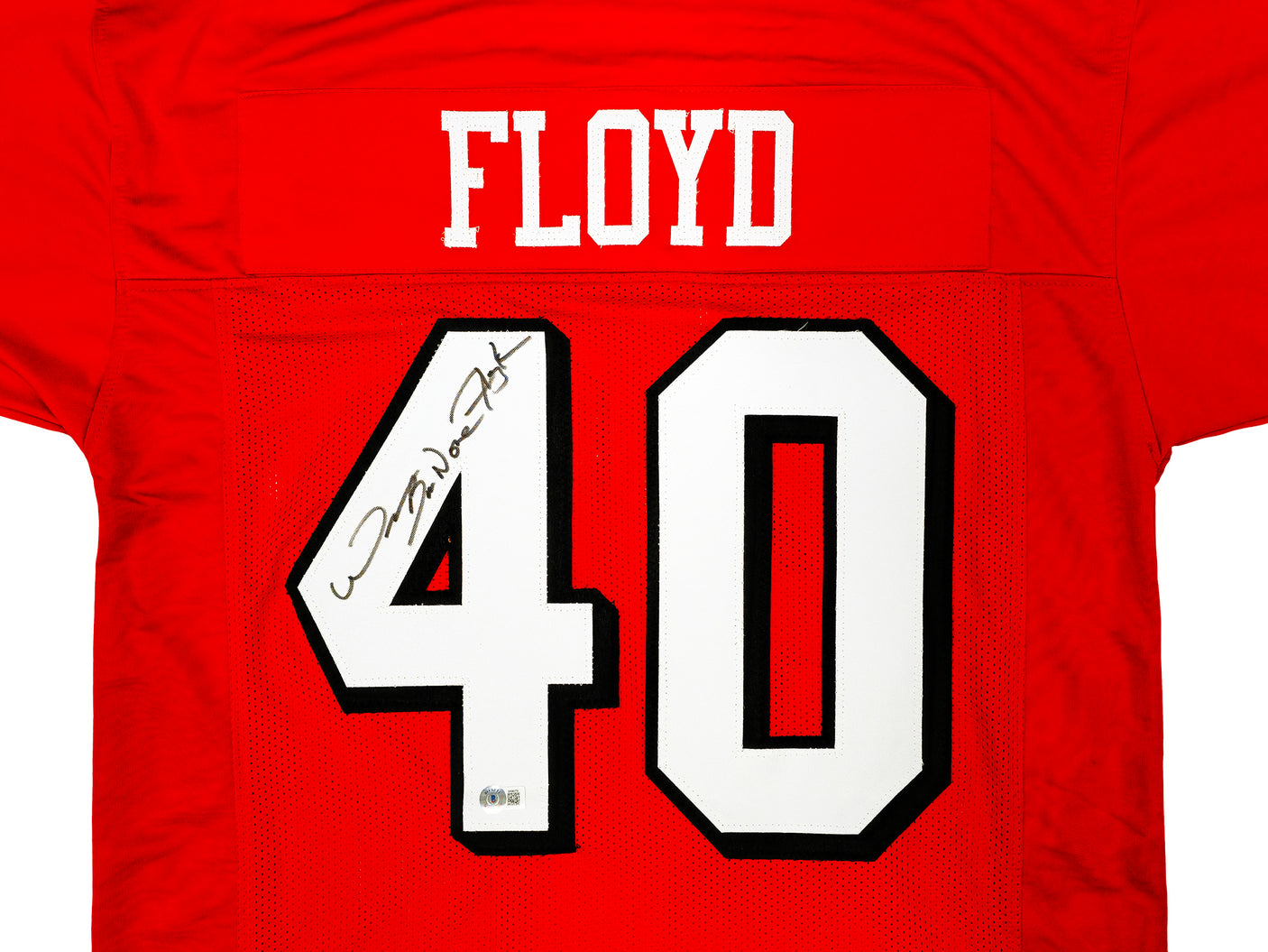 San Francisco 49ers William Floyd Autographed Red Jersey Beckett BAS QR Stock #221158