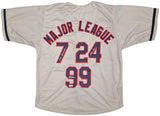 Major League Charlie Sheen, Corbin Bernsen & Tom Berenger Autographed Gray Jersey Beckett BAS Witness Stock #221308