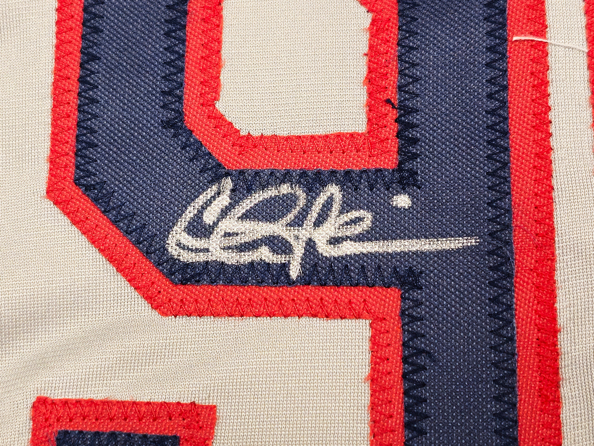 Major League Charlie Sheen, Corbin Bernsen & Tom Berenger Autographed Gray Jersey Beckett BAS Witness Stock #221308