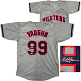 Charlie Sheen Autographed Gray Jersey Major League Ricky 'Wild Thing' Vaughn Beckett BAS Witness Stock #221306