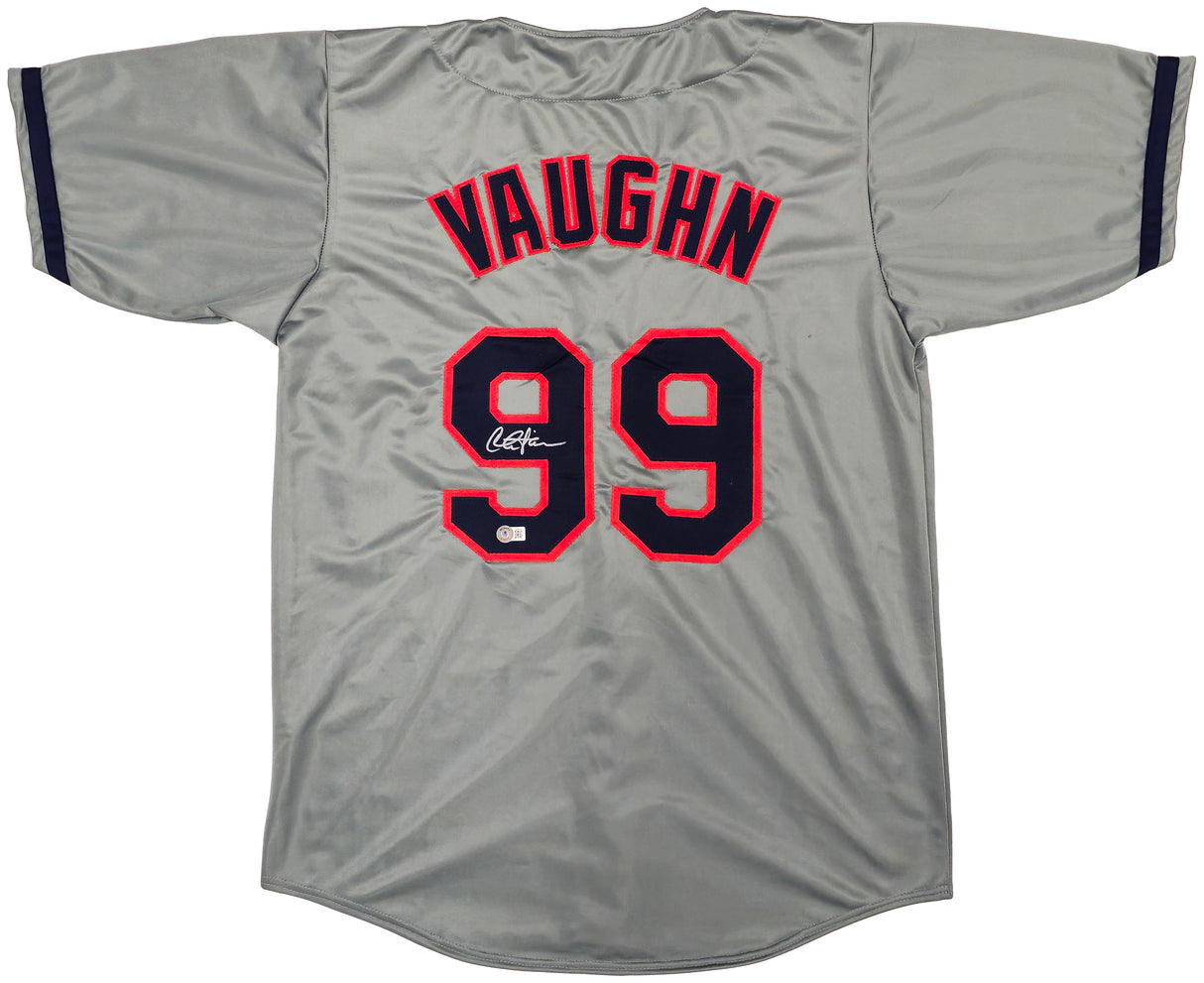 Charlie Sheen Autographed Gray Jersey Major League Ricky 'Wild Thing' Vaughn Beckett BAS Witness Stock #221306