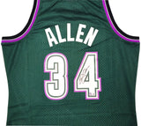 Milwaukee Bucks Ray Allen Autographed Green Authentic Mitchell & Ness 1996-97 Ray Allen HWC Swingman Jersey Size L Beckett BAS Witness Stock #221291