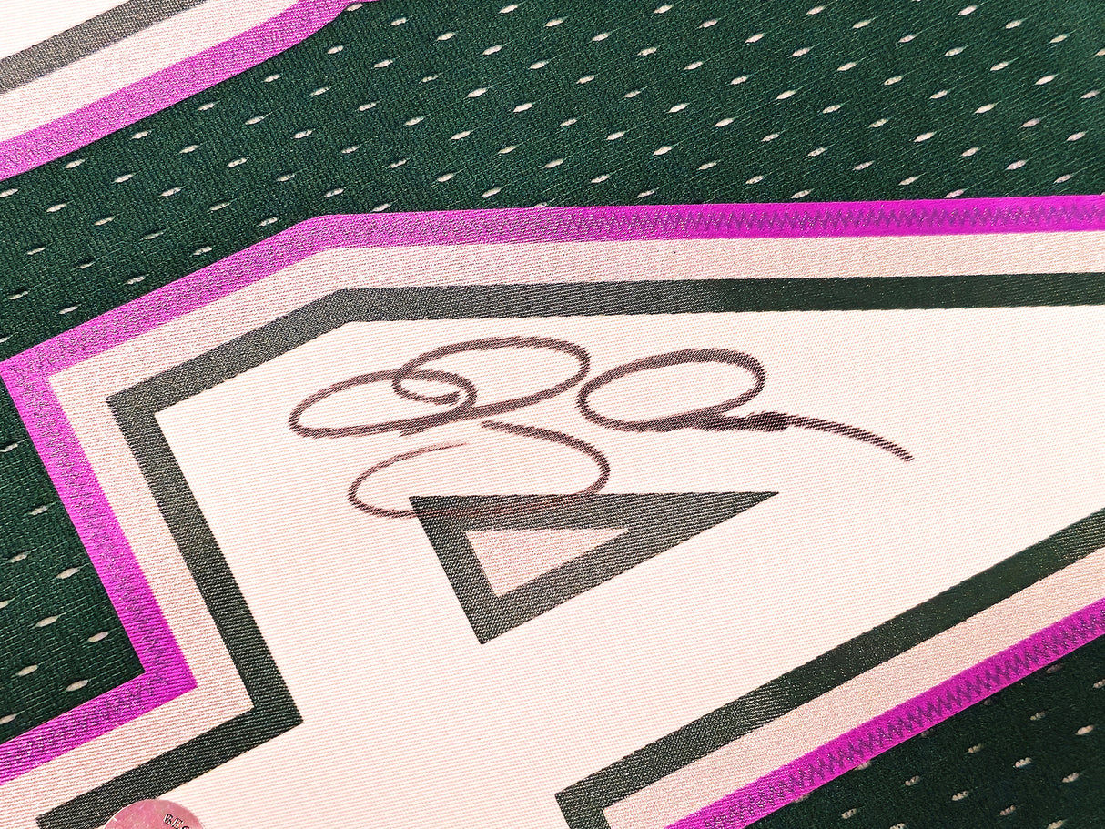 Milwaukee Bucks Ray Allen Autographed Green Authentic Mitchell & Ness 1996-97 Ray Allen HWC Swingman Jersey Size L Beckett BAS Witness Stock #221291