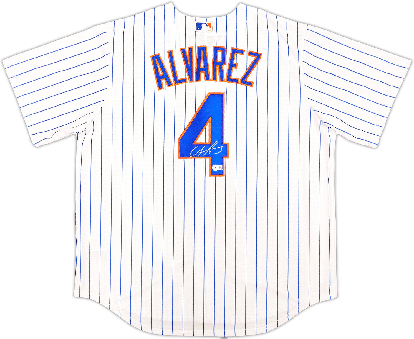 New York Mets Francisco Alvarez Autographed White Nike Jersey Size XL Beckett BAS Witness Stock #221298