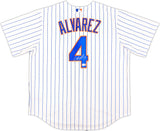 New York Mets Francisco Alvarez Autographed White Nike Jersey Size XL Beckett BAS Witness Stock #221298