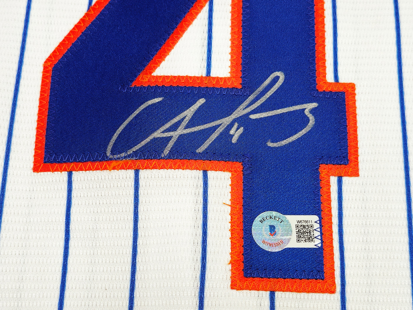 New York Mets Francisco Alvarez Autographed White Nike Jersey Size XL Beckett BAS Witness Stock #221298