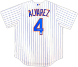 New York Mets Francisco Alvarez Autographed White Nike Jersey Size L Beckett BAS Witness Stock #221297