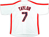 Tom Berenger Autographed White Jersey Major League Jake Taylor Beckett BAS Witness Stock #221302