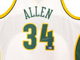 Seattle Sonics Ray Allen Autographed White Authentic Mitchell & Ness 2006-07 Ray Allen HWC Swingman Jersey Size XXL Beckett BAS Witness Stock #221296