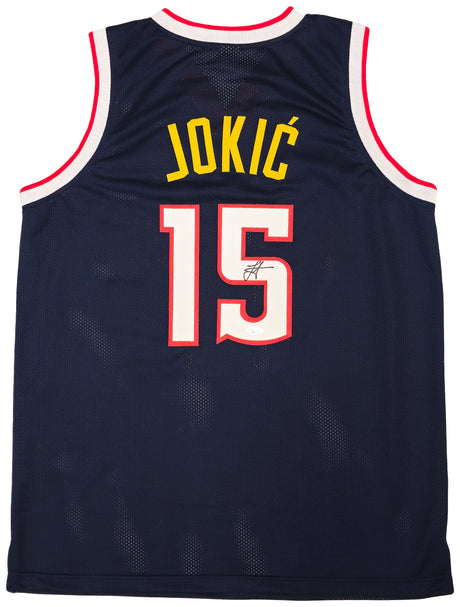 Denver Nuggets Nikola Jokic Autographed Blue Jersey JSA Stock #221501