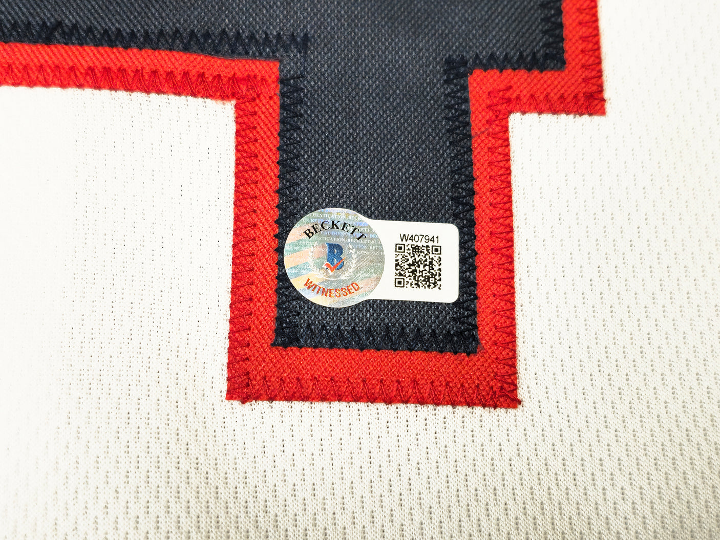 Corbin Bernsen Autographed White Jersey Major League Roger Dorn Beckett BAS Witness Stock #221301