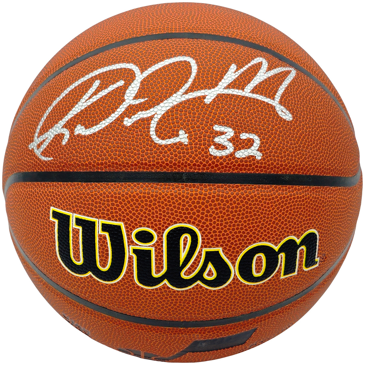 John Stockton & Karl Malone Autographed Composite Leather Utah Jazz Logo Basketball Beckett BAS Witness Stock #235782