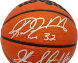 John Stockton & Karl Malone Autographed Authentic Series Indoor/Outdoor IO Basketball Utah Jazz Beckett BAS Witness Stock #235781