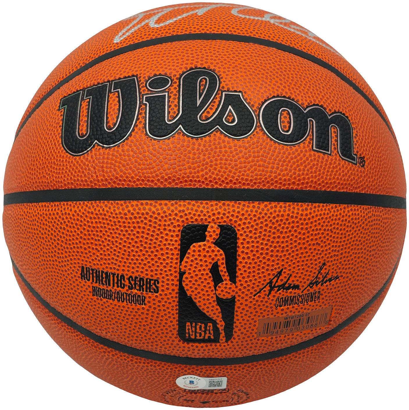 John Stockton & Karl Malone Autographed Authentic Series Indoor/Outdoor IO Basketball Utah Jazz Beckett BAS Witness Stock #235781