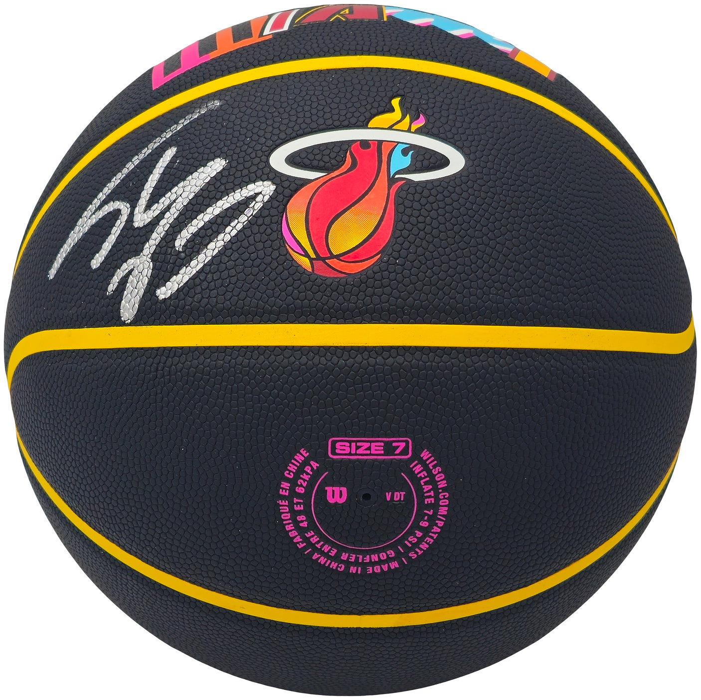 Shaquille Shaq O'Neal Autographed 75th Anniversary City Edition Basketball Miami Heat Beckett BAS Witness Stock #235722