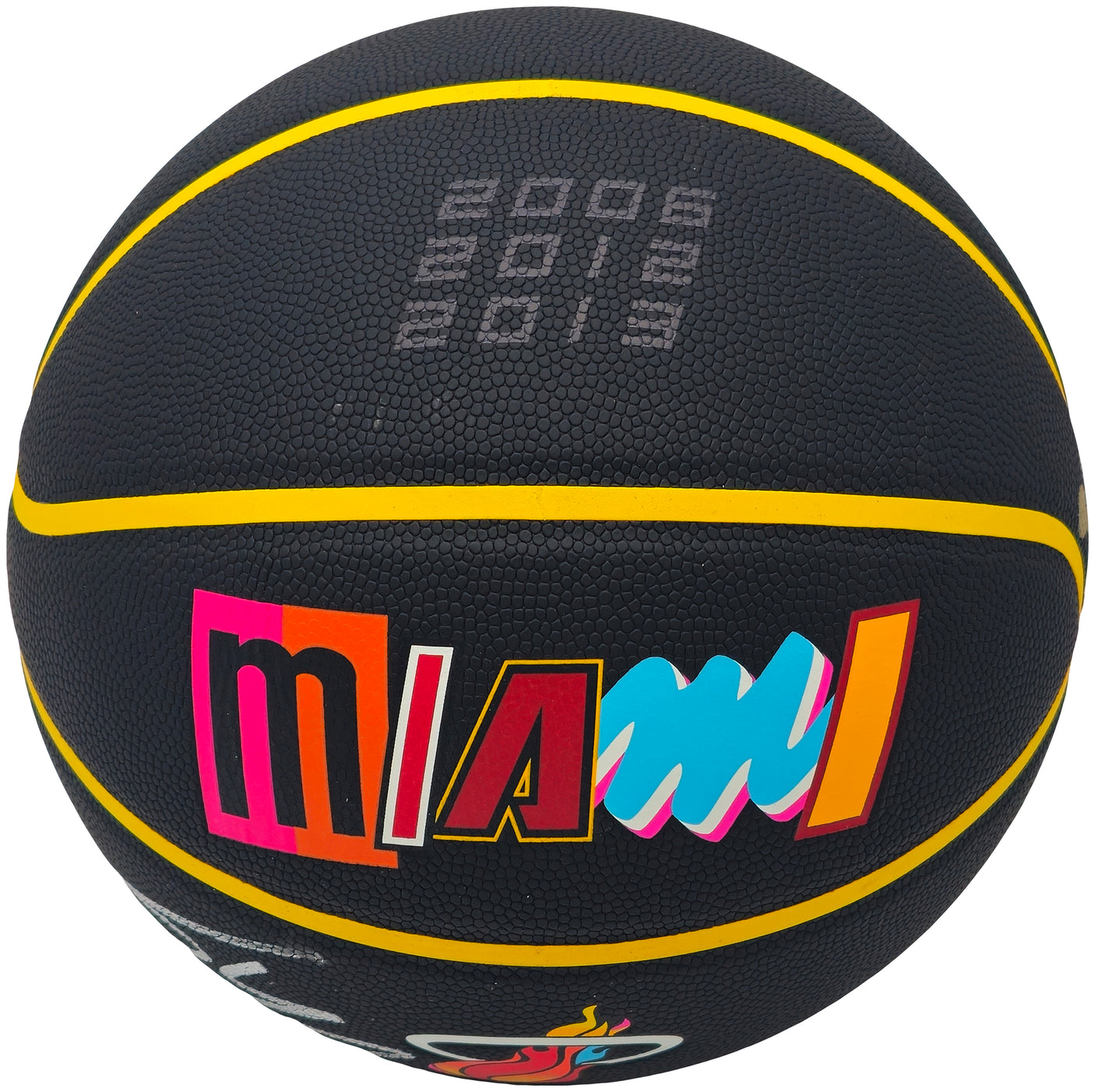 Shaquille Shaq O'Neal Autographed 75th Anniversary City Edition Basketball Miami Heat Beckett BAS Witness Stock #235722