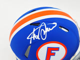 Steve Spurrier Autographed Florida Gators Blue Throwback Speed Mini Helmet Beckett BAS Witness Stock #236154