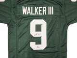 Michigan State Spartans Kenneth Walker III Autographed Green Jersey Beckett BAS Witness Stock #235711