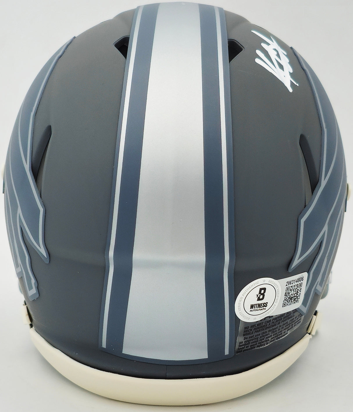 Keon Coleman Autographed Buffalo Bills Slate Gray Speed Mini Helmet Beckett BAS Witness Stock #236175