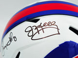 Jim Kelly, Thurman Thomas & Andre Reed Autographed Buffalo Bills Team Greats White Full Size Speed Replica Helmet Beckett BAS Witness Stock #236171