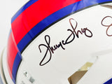 Jim Kelly, Thurman Thomas & Andre Reed Autographed Buffalo Bills Team Greats White Full Size Speed Authentic Helmet Beckett BAS Witness Stock #236170