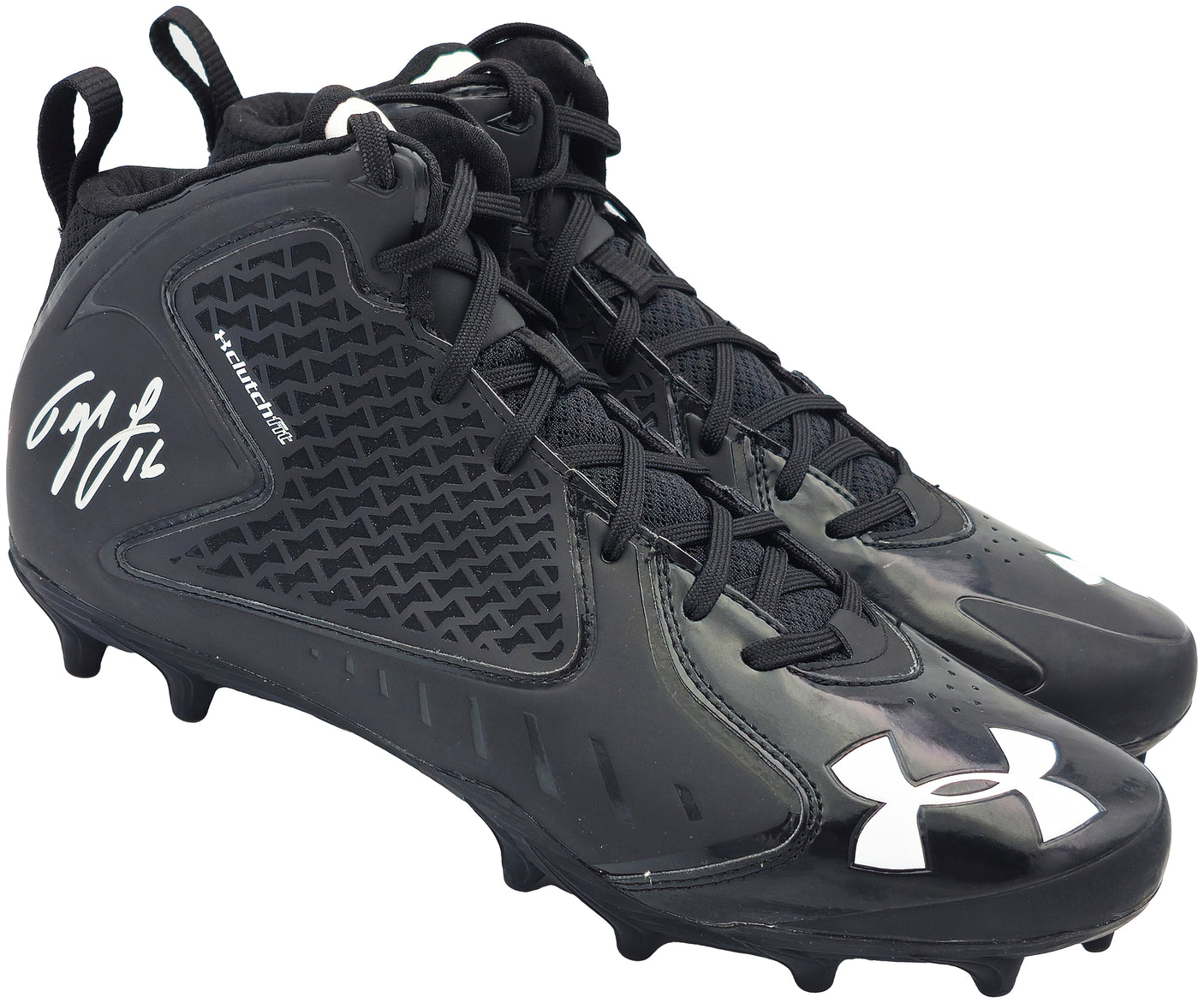 Tyler Lockett Autographed Black Under Armour Team Fierce MC Cleats Seattle Seahawks Size 11 MCS Holo Stock #236390