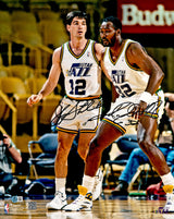 John Stockton & Karl Malone Autographed 16x20 Photo Utah Jazz Beckett BAS Witness Stock #235775