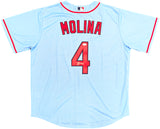 St. Louis Cardinals Yadier Molina Autographed Light Blue Nike Jersey Size XL JSA Stock #236166