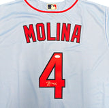 St. Louis Cardinals Yadier Molina Autographed Light Blue Nike Jersey Size XL JSA Stock #236166
