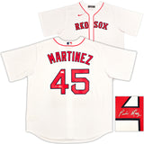 Boston Red Sox Pedro Martinez Autographed White Nike Jersey Size XXL Beckett BAS Witness Stock #236168