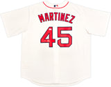 Boston Red Sox Pedro Martinez Autographed White Nike Jersey Size XXL Beckett BAS Witness Stock #236168