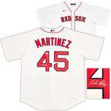 Boston Red Sox Pedro Martinez Autographed White Nike Jersey Size XL Beckett BAS Witness Stock #236167