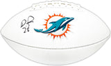 De'Von Achane Autographed Miami Dolphins White Logo Football Beckett BAS Witness Stock #221538